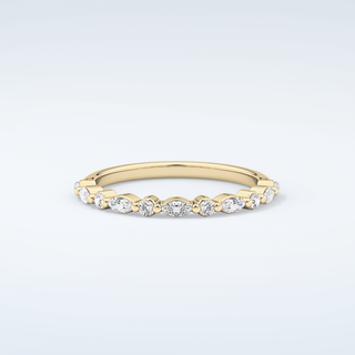 0.32 TCW Round & Marquise Shaped Moissanite Wedding Band 1