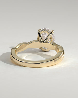 2.0 CT Oval Criss Cross Pave Moissanite Engagement Ring