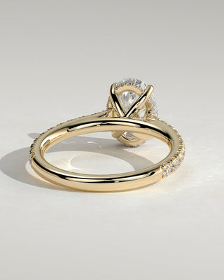 2.0 CT Oval Hidden Halo & Pave Moissanite Engagement Ring