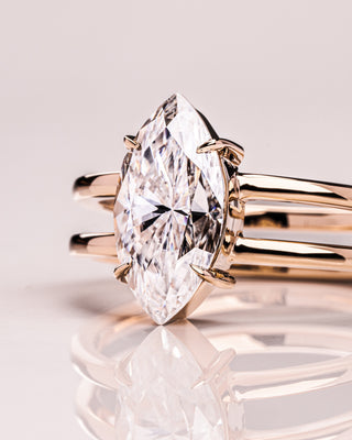 1.58 CT Marquise Cut Moissanite Solitaire Engagement Ring