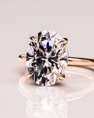 5.18 CT Oval Cut Solitaire Moissanite Engagement Ring