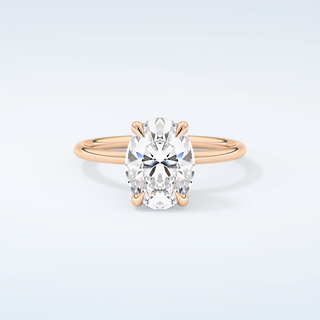 2.0 CT Oval Cut Hidden Halo Moissanite Engagement Ring 7