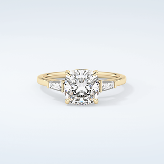 2.0 CT Cushion Cut Three Stone Moissanite Engagement Ring 1