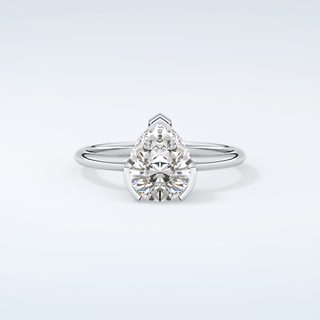 2.0 CT Pear Cut Solitaire Style Moissanite Engagement Ring 13