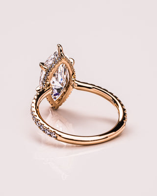 1.98 CT Marquise Moissanite Engagement Ring With Hidden Halo And Pave Setting