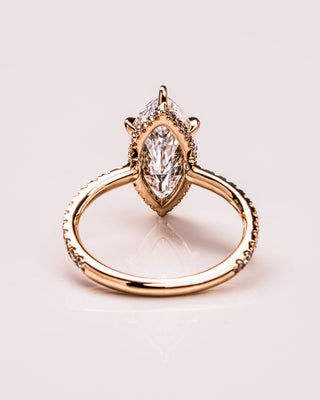 1.98 CT Marquise Moissanite Engagement Ring With Hidden Halo And Pave Setting