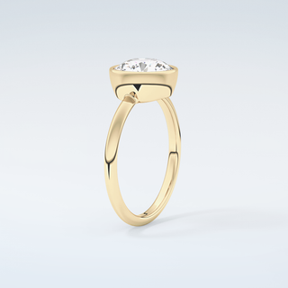 1.5 CT Round Cut Bezel Style Moissanite Engagement Ring 6