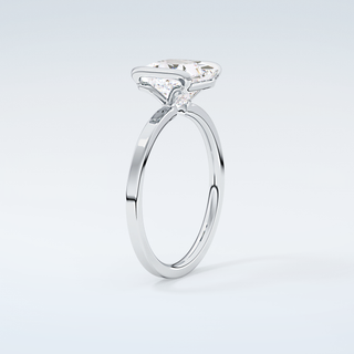 2.0 CT Princess Cut Half Bezel Moissanite Engagement Ring 18
