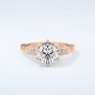 2.0 CT Round Cut Cluster Style Moissanite Engagement Ring 7