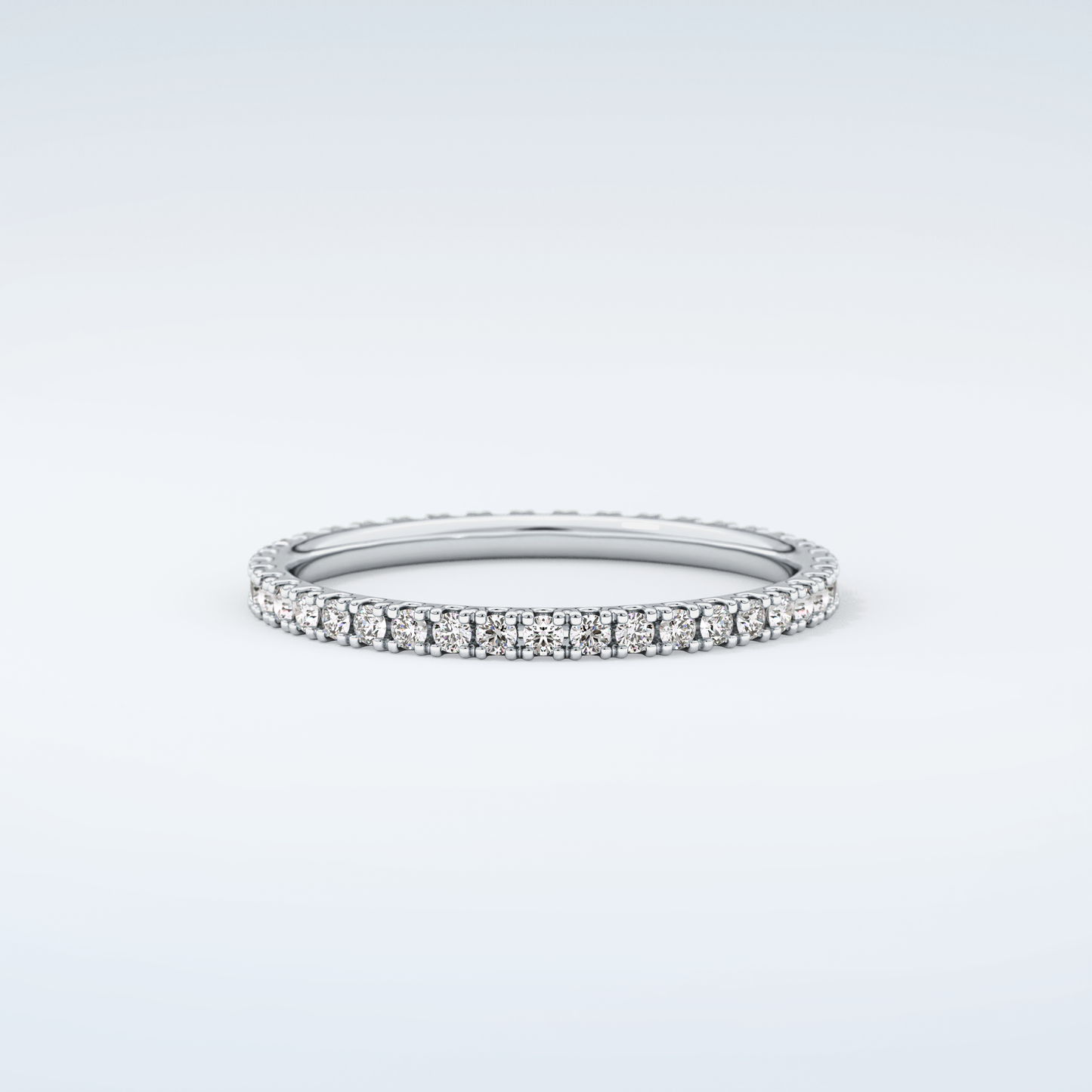 0.36 TCW Round Shaped Moissanite Wedding Band