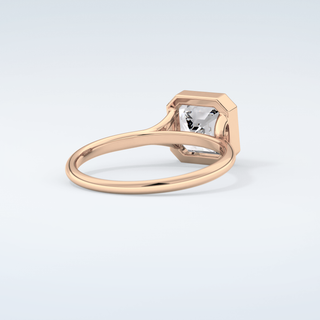 1.25 CT Asscher Cut Solitaire Bezel Moissanite Engagement Ring 9