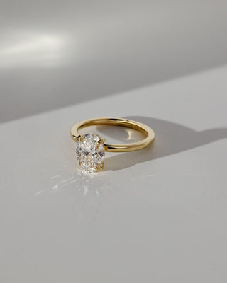 2.0 CT Oval Hidden Halo Moissanite Engagement Ring