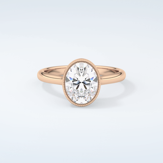 1.5 CT Oval Cut Bezel Style Moissanite Engagement Ring 7