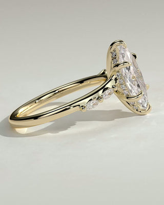 2.0 CT Marquise Criss Cross Pave Moissanite Engagement Ring