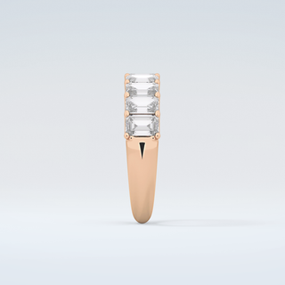 1.8 TCW Emerald Shaped Moissanite Wedding Band 11