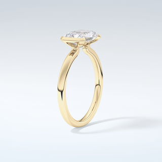 2.0 CT Radiant Cut Half Bezel Moissanite Engagement Ring 6