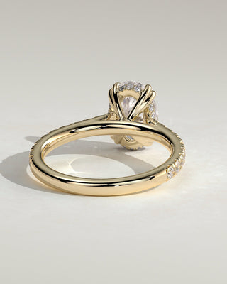 2.0 CT Oval Pave & Hidden Halo Moissanite Engagement Ring