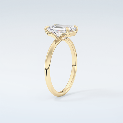 2.0 CT Emerald Cut Solitaire Moissanite Engagement Ring