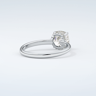 2.0 CT Cushion Cut Hidden Halo Moissanite Engagement Ring 15