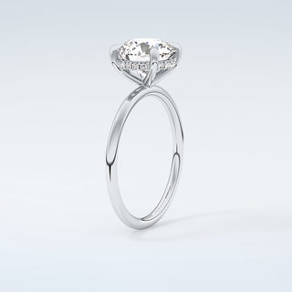 2.0 CT Round Cut Hidden Halo Moissanite Engagement Ring 18