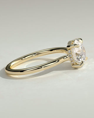 2.0 CT Round Hidden Halo Moissanite Engagement Ring