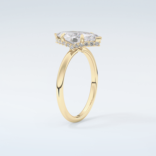 2.0 CT Marquise Cut Hidden Halo  Moissanite Engagement Ring 6