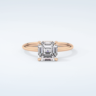2.0 CT Asscher Cut Solitaire Style Moissanite Engagement Ring 7