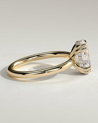 2.0 CT Oval Hidden Halo Moissanite Engagement Ring