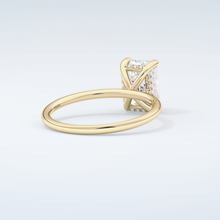 2.0 CT Emerald Cut Hidden Halo Moissanite Engagement Ring 3