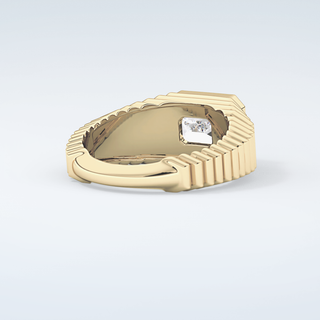 1.5 CT Emerald Cut Solitaire Bezel Moissanite Engagement Ring 3