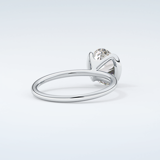 2.0 CT Oval Cut Half Bezel Solitaire Moissanite Engagement Ring 15