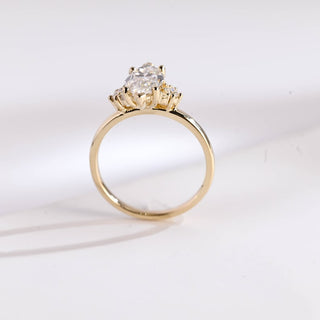 Stunning 1.0 - 2.0 CT Marquise Moissanite Engagement Ring with Cluster Design 5