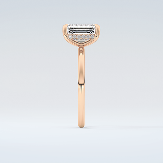 2.0 CT Emerald Cut Hidden Halo Moissanite Engagement Ring 11