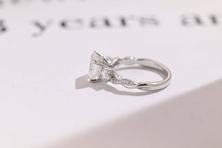 Stunning 1.0 - 2.0 CT Asscher Moissanite Engagement Ring With Twisted Pave Design 10