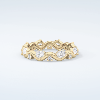 0.56 TCW Round & Oval Shaped Moissanite Wedding Band 1