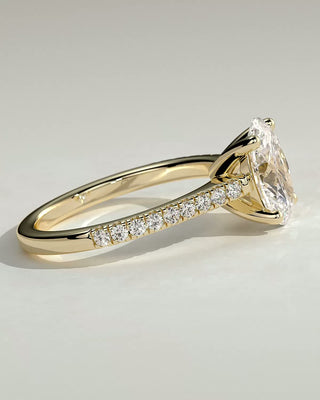 2.0 CT Oval Cathedral & Pave Moissanite Engagement Ring