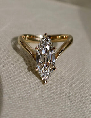2.25CT Antique Moval Lab Grown Engagement Ring
