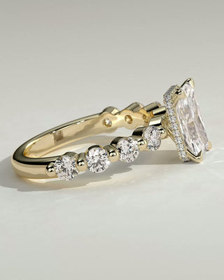 Round Halo, Pave & Split Shank Engagement Ring – 1.93 CT Lab Grown Diamond