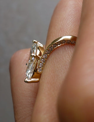 2.5 CT Marquise Swirl Hidden Pave Lab Grown Engagement Ring