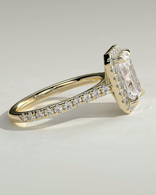 Round Halo, Pave & Split Shank Engagement Ring – 1.93 CT Lab Grown Diamond