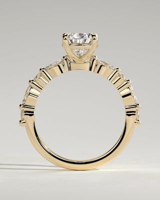 2.0 CT Pear Pave Moissanite Diamond Engagement Ring