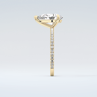 2.0 CT Pear Cut Pave Moissanite Engagement Ring 5