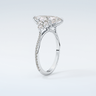 1.5  CT Marquise Cut Cluster & Pave Moissanite Engagement Ring 18