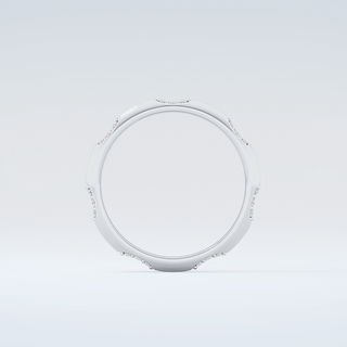 0.09 TCW Round Shaped Moissanite Wedding Band 14