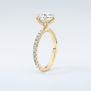 1.5  CT Round Cut Pave Moissanite Engagement Ring 6