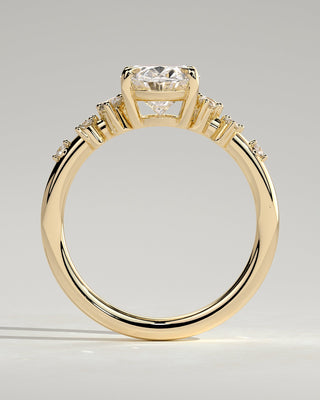 2.0 CT Oval Cluster Moissanite Engagement Ring