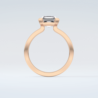 2.0 CT Asscher Cut Half Bezel Moissanite Engagement Ring 8