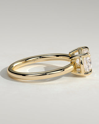 2 CT Elongated Cushion Bezel & Solitaire Moissanite Engagement Ring