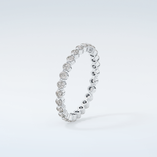 0.69 TCW Round Shaped Diamond Eternity Moissanite Wedding Band 18