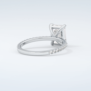 2.0 CT Emerald Cut Pave Moissanite Engagement Ring 15